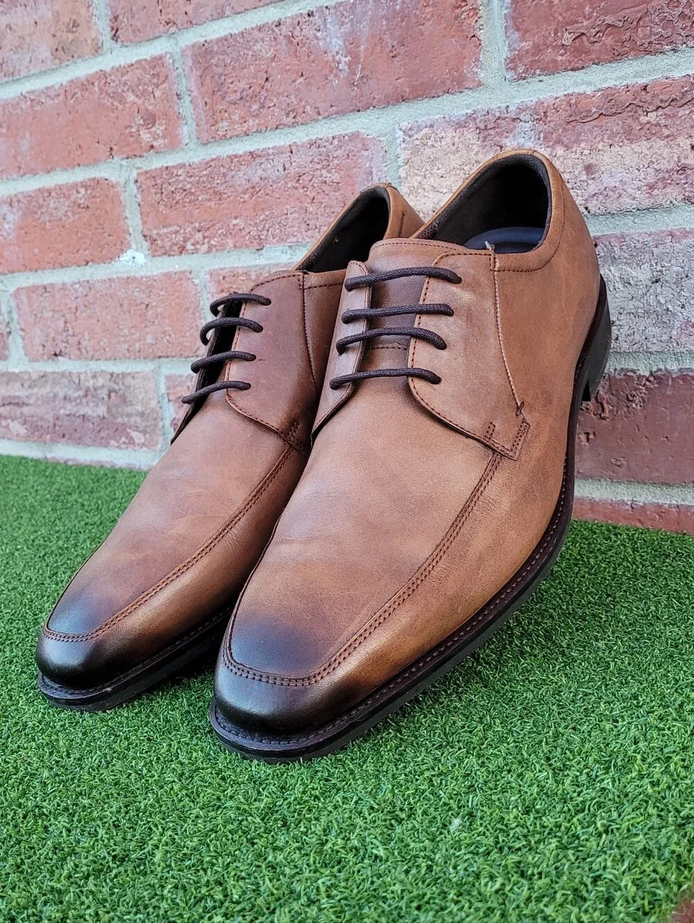 Mens ECCO Brown Leather Lace Up Dress Shoes - Euro 47 - US Size 13